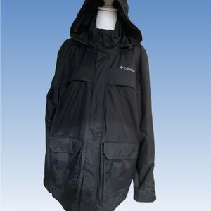 Columbia Men's Dark Hooded Raincoat
